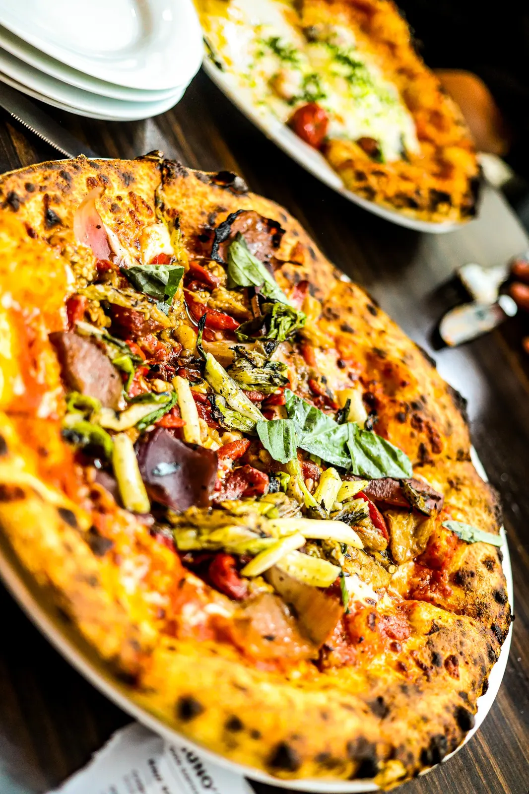 Freshly baked pizzas at NUNO’S